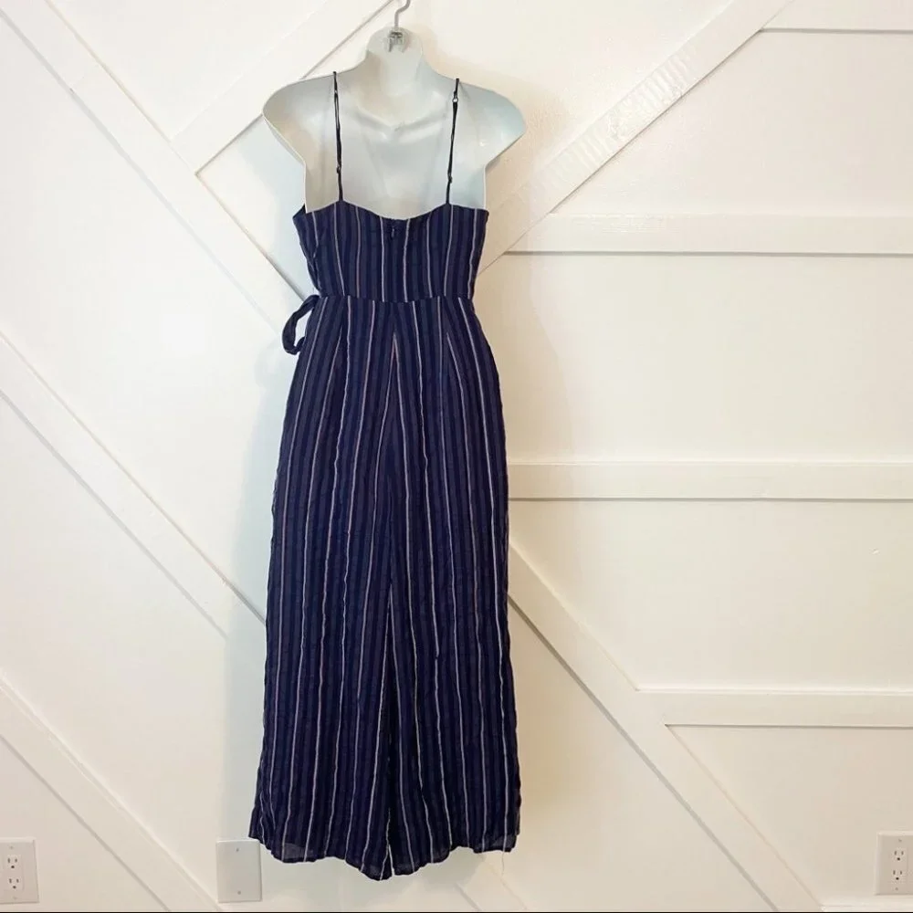 The Fifth Label Striped Wide Leg Wrap Jumpsuit S